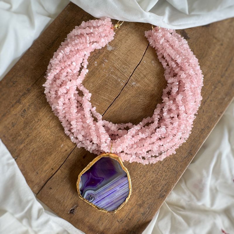 Red Coral Layer Contemporary Necklace