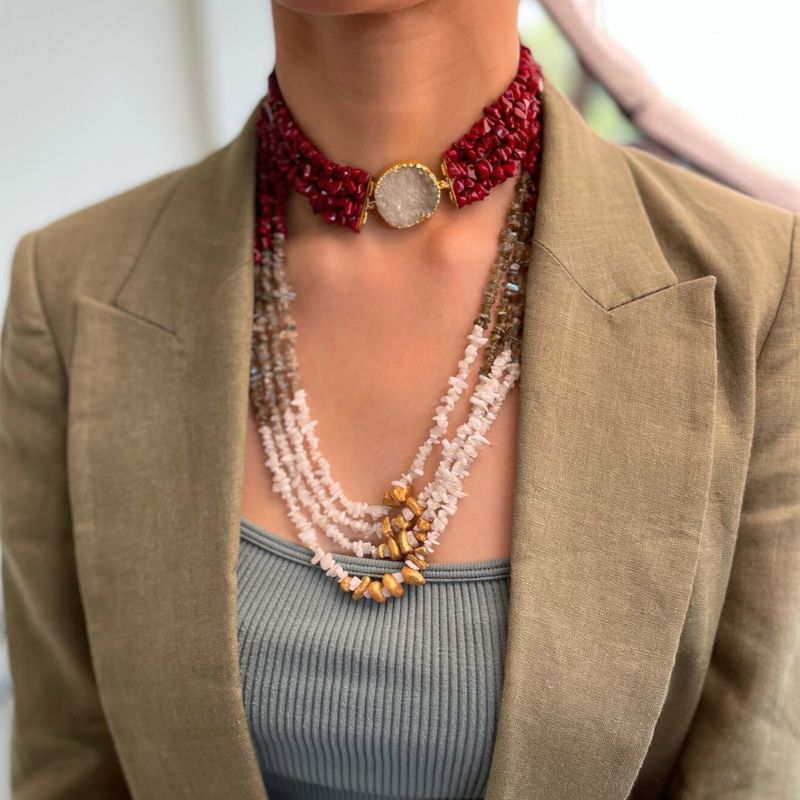 Red Choker Belt Necklace