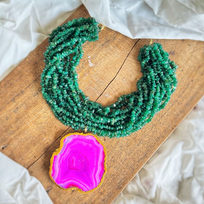 Red Coral Layer Contemporary Necklace