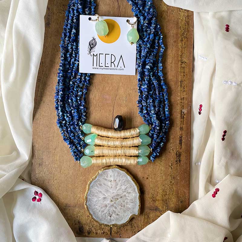 Dreamy Sky Chunky Blue Necklace Set