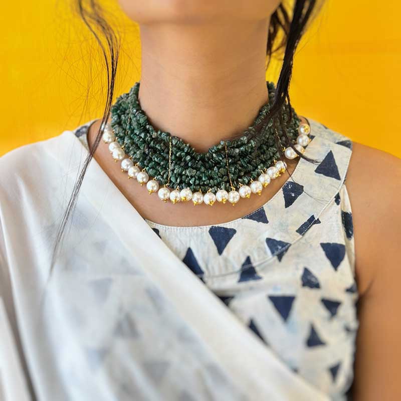 Green Panther Pearl Choker