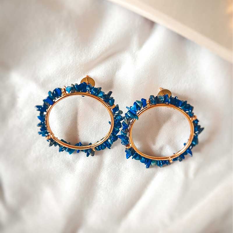 Ocean Blue Wheel Earrings