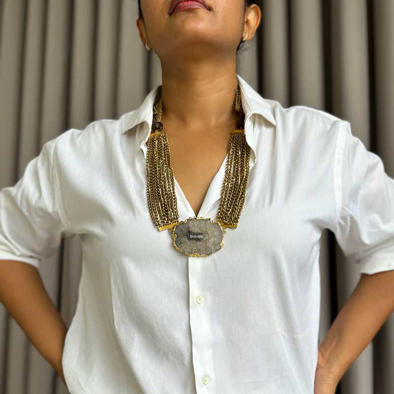 Mohini Chain & Stone Statement Necklace