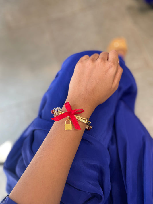Red Cute Bow-Lock Bracelet