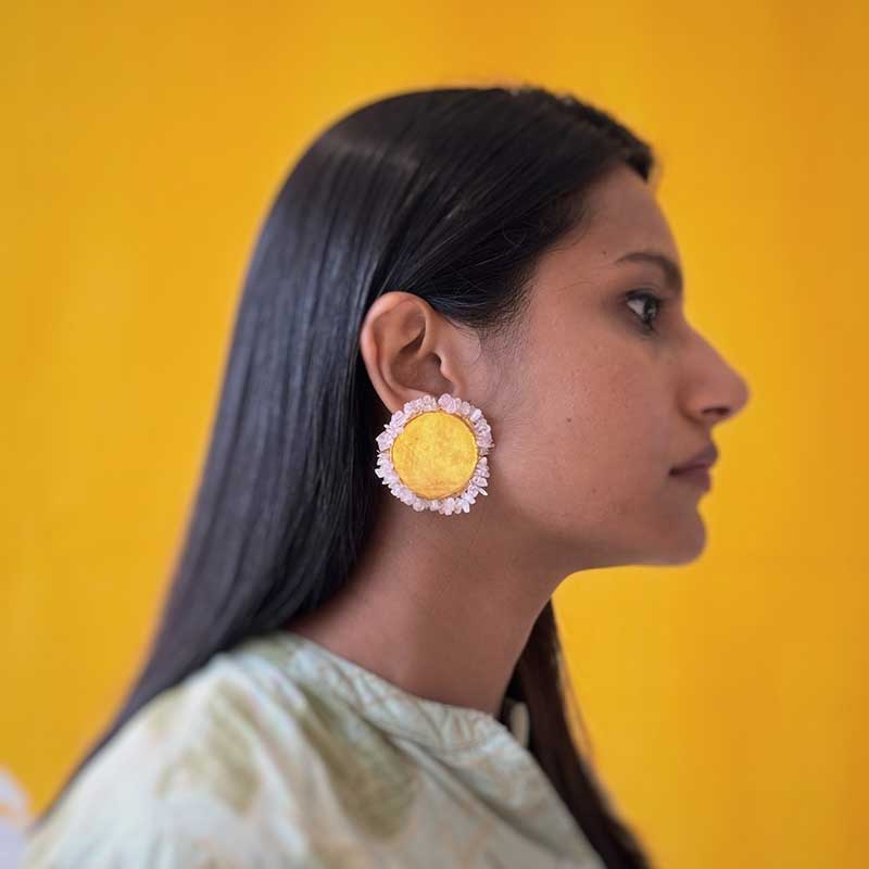 Goldlip Pink Disc Earrings